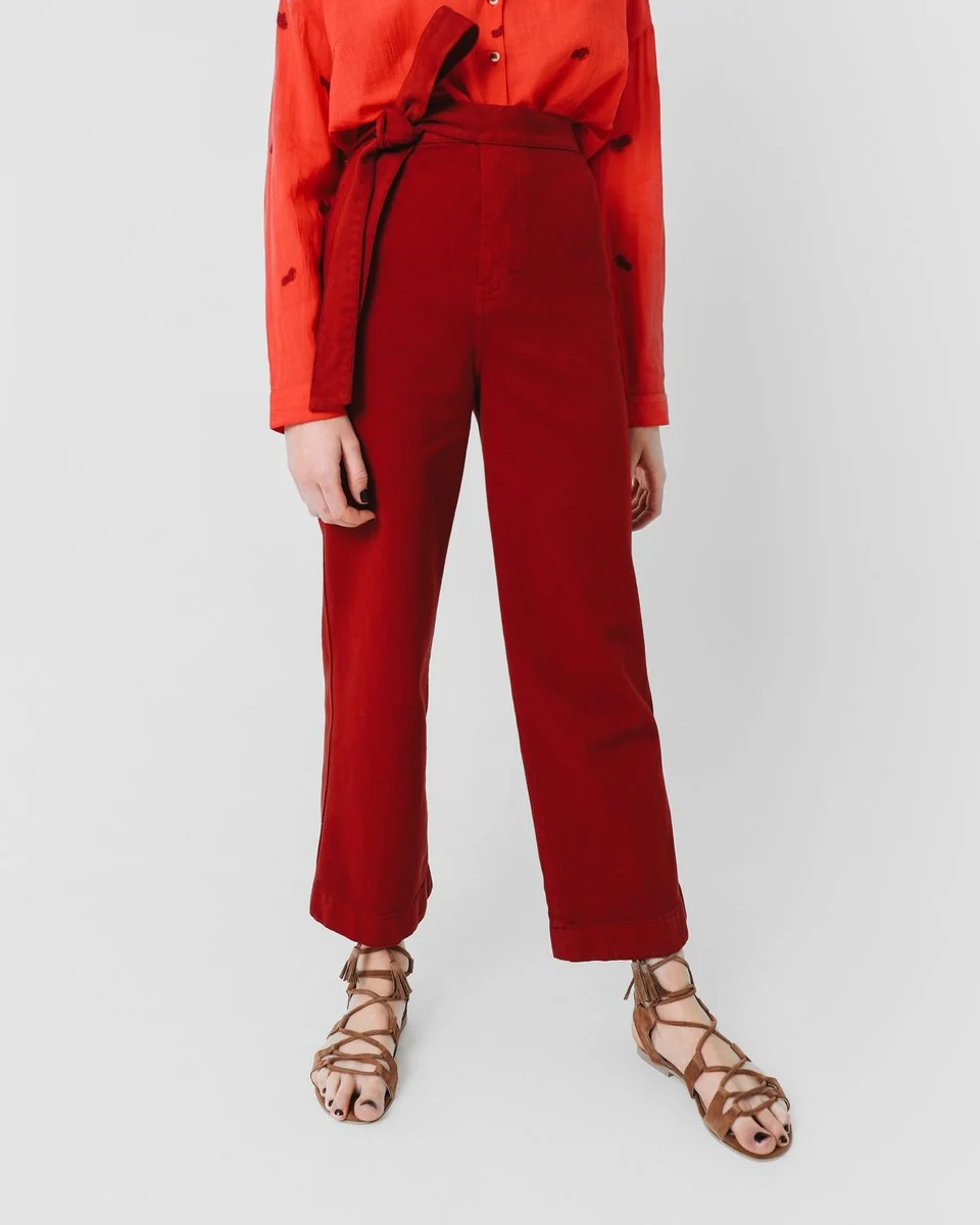PANTALÓN SARGA CULOTTE LAZADA LATERAL - Imagen 3