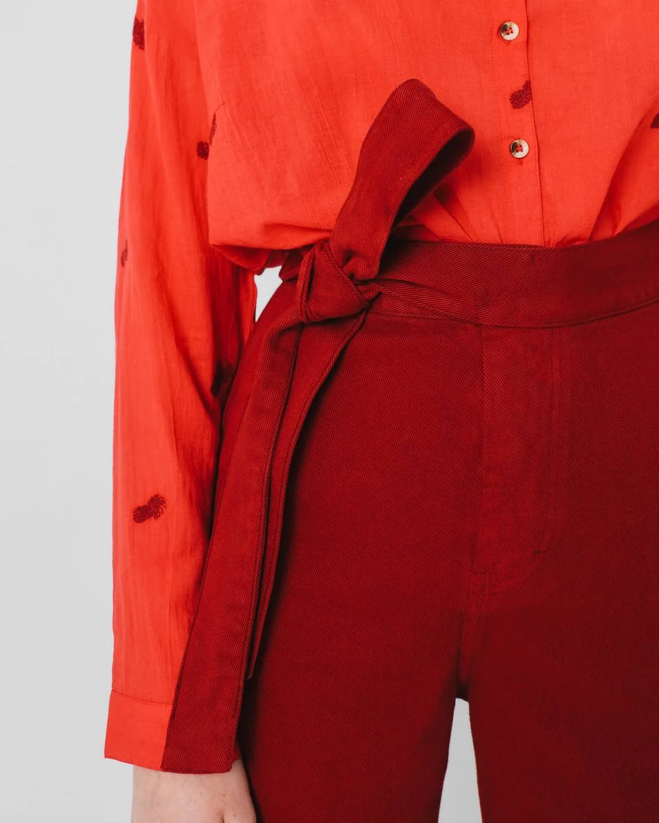 PANTALÓN SARGA CULOTTE LAZADA LATERAL - Imagen 4
